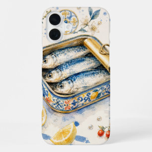 Sizilianische Sardinen-Wasserfarben-Kunst iPhone 16 Plus Hülle