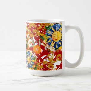 sizilianische Sonne, Halbmond, Sommer, Majolika, Z Kaffeetasse