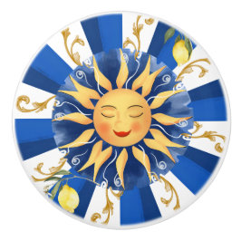 sizilianische Sonne, Majolika, Zitrone, Keramikknauf