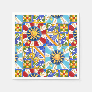 sizilianische Sonne, Majolika, Zitrone, Serviette