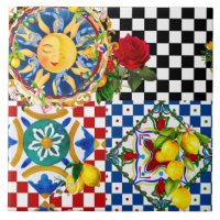 sizilianische Sonne, Zitrone, mediterrane Fliesen,