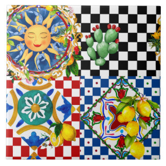 sizilianische Sonne, Zitrone, mediterrane Fliesen, Fliese