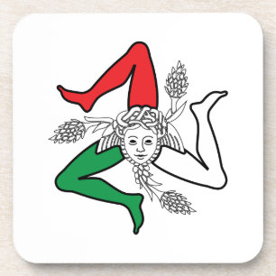 Sizilianische Trinacria Medusa Design Getränkeuntersetzer