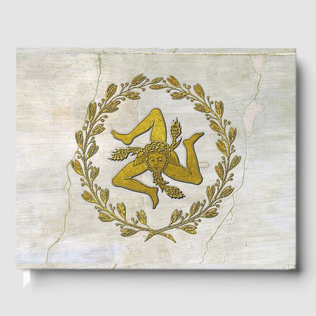 Sizilianische Trinacria und Olivenhaine Gästebuch (Vorderseite)