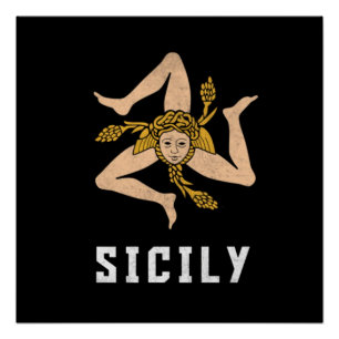 Sizilianische Vintage Stilflagge Poster