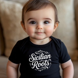 Sizilianische Wurzeln Klassische Typografie Baby-B Baby Strampler