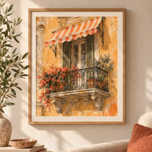 Sizilianischer Balkon-Score-Kunstprint Poster