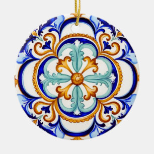 Sizilianischer Barockblume II Keramik Ornament