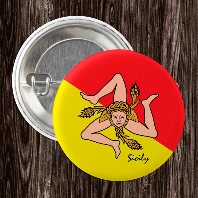 Sizilianischer Knopf, patriotische sizilianische F Button (Von Creator hochgeladen)