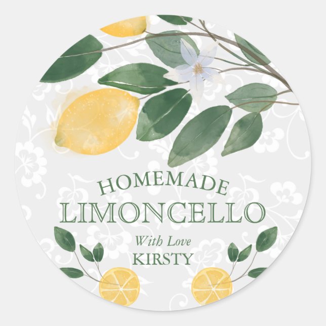 Sizilianischer Limoncello Centro Runder Aufkleber (Vorderseite)