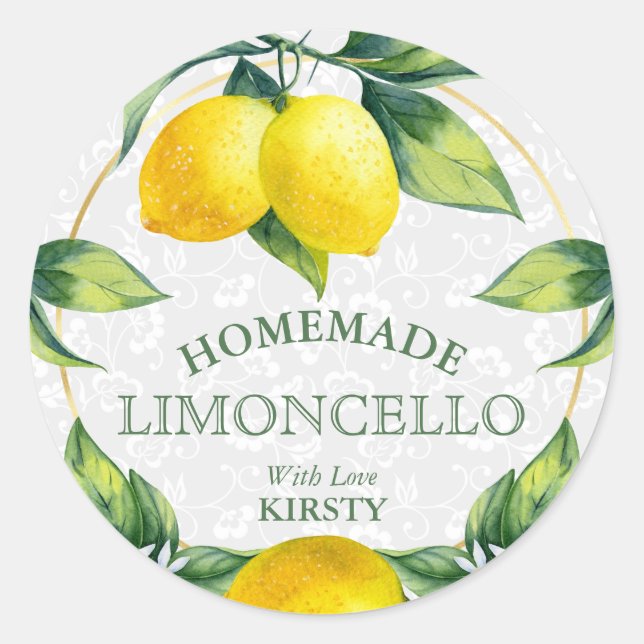 Sizilianischer Limoncello Centro Runder Aufkleber (Vorderseite)