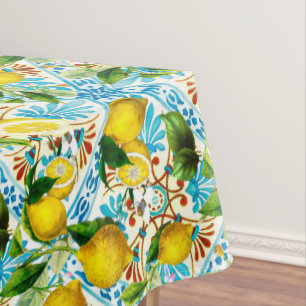  sizilianischer Stil, Sommerkunst, Zitronen   Tischdecke