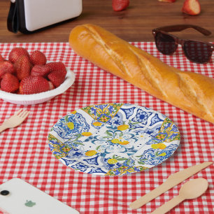 sizilianischer Stil, sommerliche Kunst Pappteller