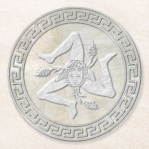 Sizilianischer Trinacria Fresko-Blick Runder Pappuntersetzer