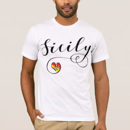 Sizilianisches Flaggen-Herz, i-Liebe Sizilien T-Shirt