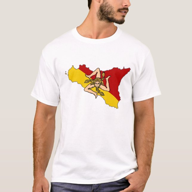 Sizilianisches Flaggen-Insel-Shirt T-Shirt (Vorderseite)