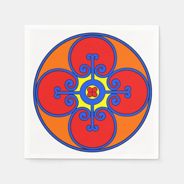 Sizilianisches Mittelmeer-Design Serviette (Vorderseite)