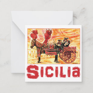 Sizilianisches Reiseplakat-Notizkarte - Sizilien K Mitteilungskarte