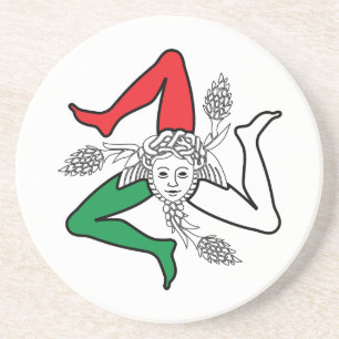 Sizilianisches Trinacria Medusa Design Getränkeuntersetzer