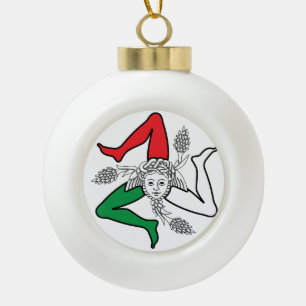 Sizilianisches Trinacria Medusa-Emblem italienisch Keramik Kugel-Ornament