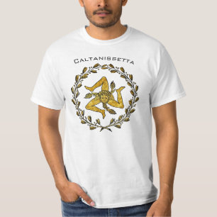 Sizilianisches Trinacria und olivgrüner Kranz T-Shirt