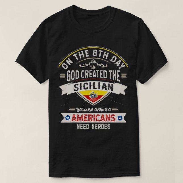 Sizilien Flag Souvenirs für sizilianische Männer u T-Shirt (Design vorne)
