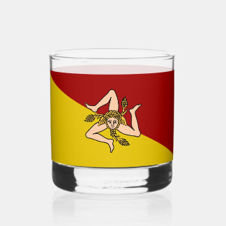 Sizilien-Flagge (italienische Region) Whiskyglas