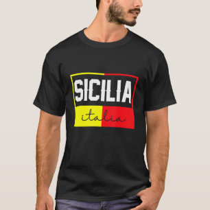 Sizilien Flagge Sizilien Palermo Italien 24 T-Shirt
