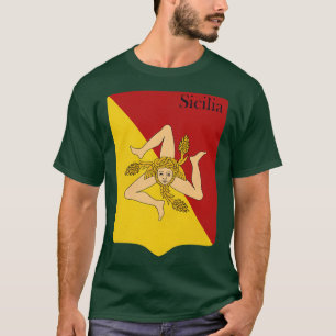 Sizilien Flagge Vintag gekleidete Wappen T-Shirt