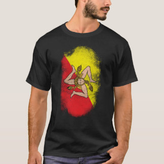 Sizilien-Flaggen-Andenken - beunruhigter T-Shirt