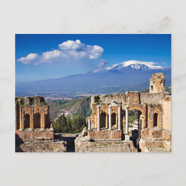 Sizilien - Griechisches Theater Taormina Postkarte (Vorderseite)