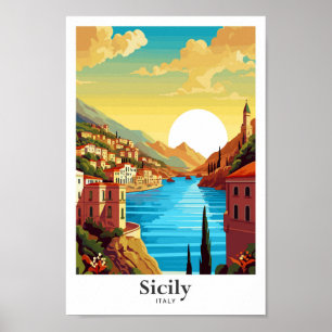 Sizilien - Italien Art Vintage Poster