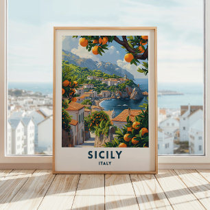 Sizilien Italien Reisen Print Poster Italienische 