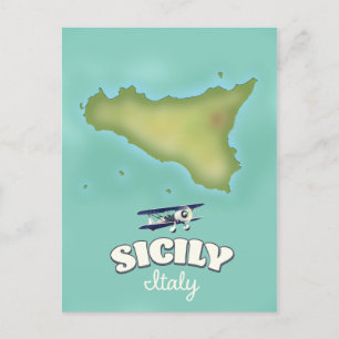 Sizilien Italien Vintage-Stil Karte
