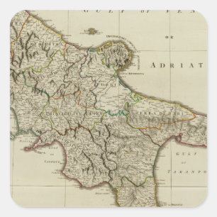Sizilien, Königreich von Neapel Quadratischer Aufkleber