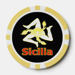 Sizilien mit Trinacria-Symbol T-Shirt Pokerchips