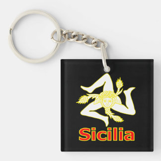 Sizilien mit Trinacria-Symbol T-Shirt Schlüsselanhänger