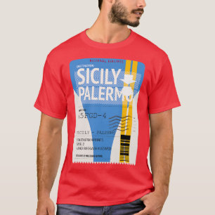 Sizilien Palermo Flugzeug Ticket T-Shirt