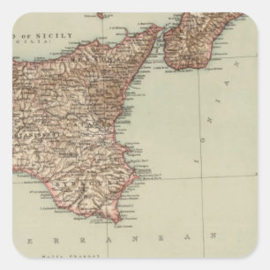 Sizilien, Sardinien Quadratischer Aufkleber