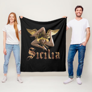 Sizilien / Sicilia Triskelion Trinacria Blanket Fleecedecke