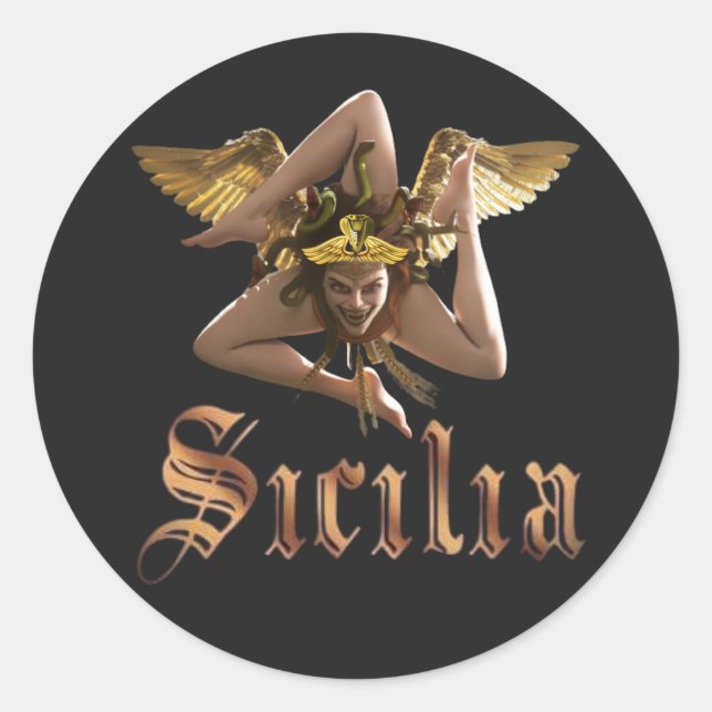 Sizilien / Sicilia Triskelion Trinacria STICKER (Vorderseite)
