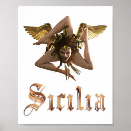 Sizilien / Sizilianische Medusa Trinacria Poster