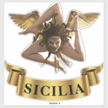 Sizilien Sizilien Trinacria Symbol Aufkleber
