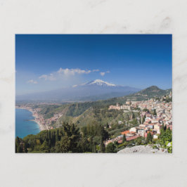 Sizilien - Taormina vor der Ätna-Postkarte Postkarte