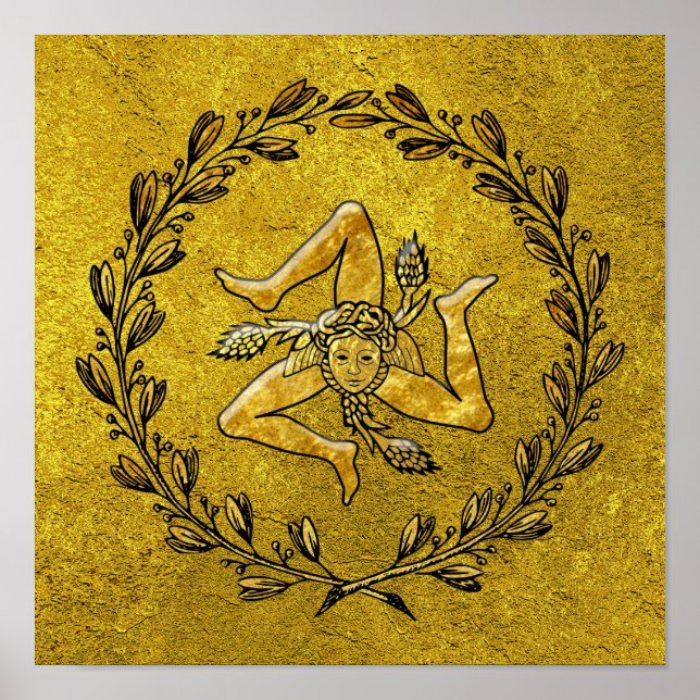 Sizilien Trinacria Olivenweg Gewürz Poster (Vorne)