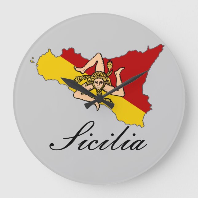 Sizilien-Uhr Große Wanduhr (Vorderseite)
