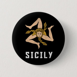Sizilien Vintage Style Flagge Button