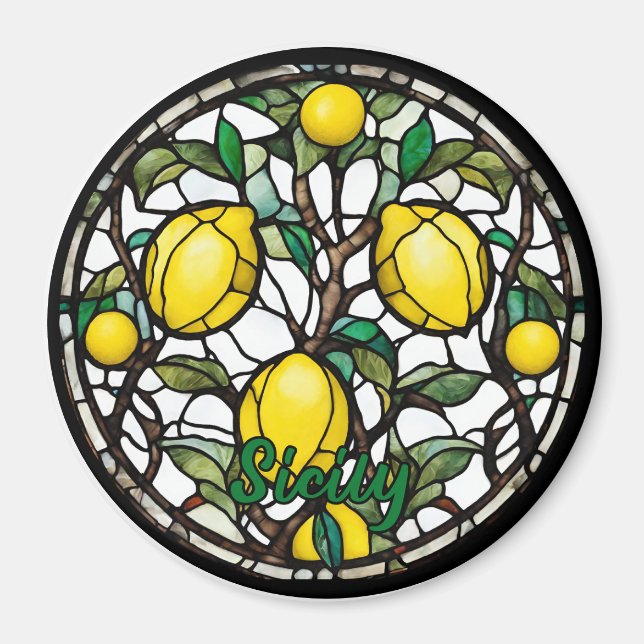 Sizilien Zitronenbaum Souvenir Magnet (Vorne)