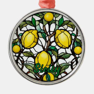 Sizilien Zitronenbaum Souvenir Ornament Aus Metall