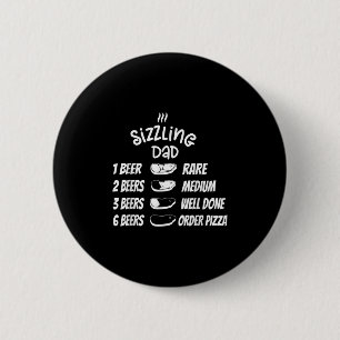 Sizzelnder Dad Fleisch Bier Pizza Lustiger Bbq Button